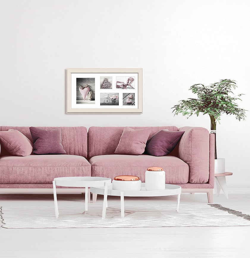 Malmo Okvir za 5 slika 27 x 51 cm blijedoružičasti