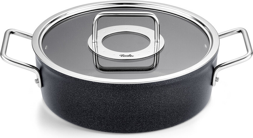 Cacerola baja Adamant, con tapa de cristal