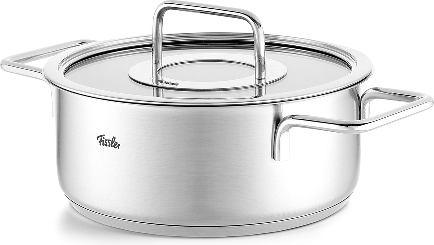 Cacerola baja Pure Collection, 20 cm, con tapa de cristal