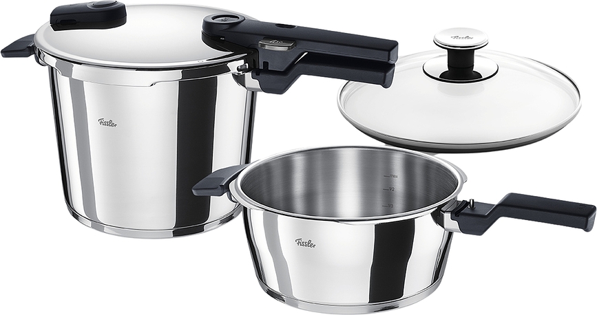 Ollas a Presión Vitaquick, 3,5 l y 6 l, con tapa de cristal, Set de 3 piezas