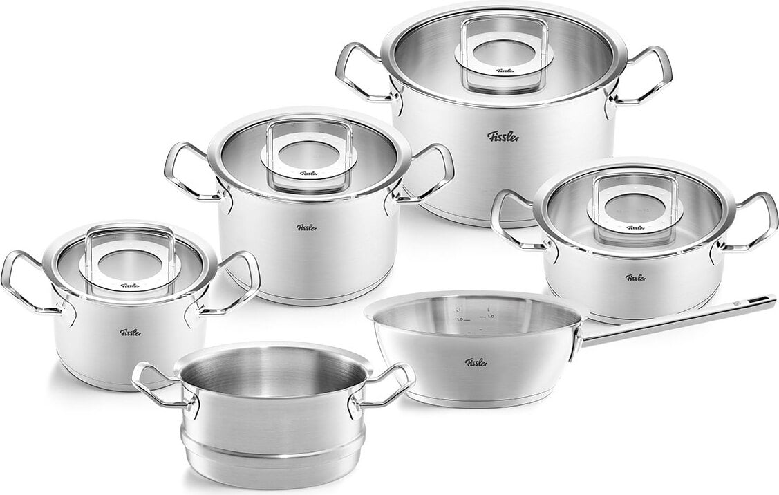 Original Profi Collection Topf-Set mit Glasdeckeln und Schmortopf 6 El.