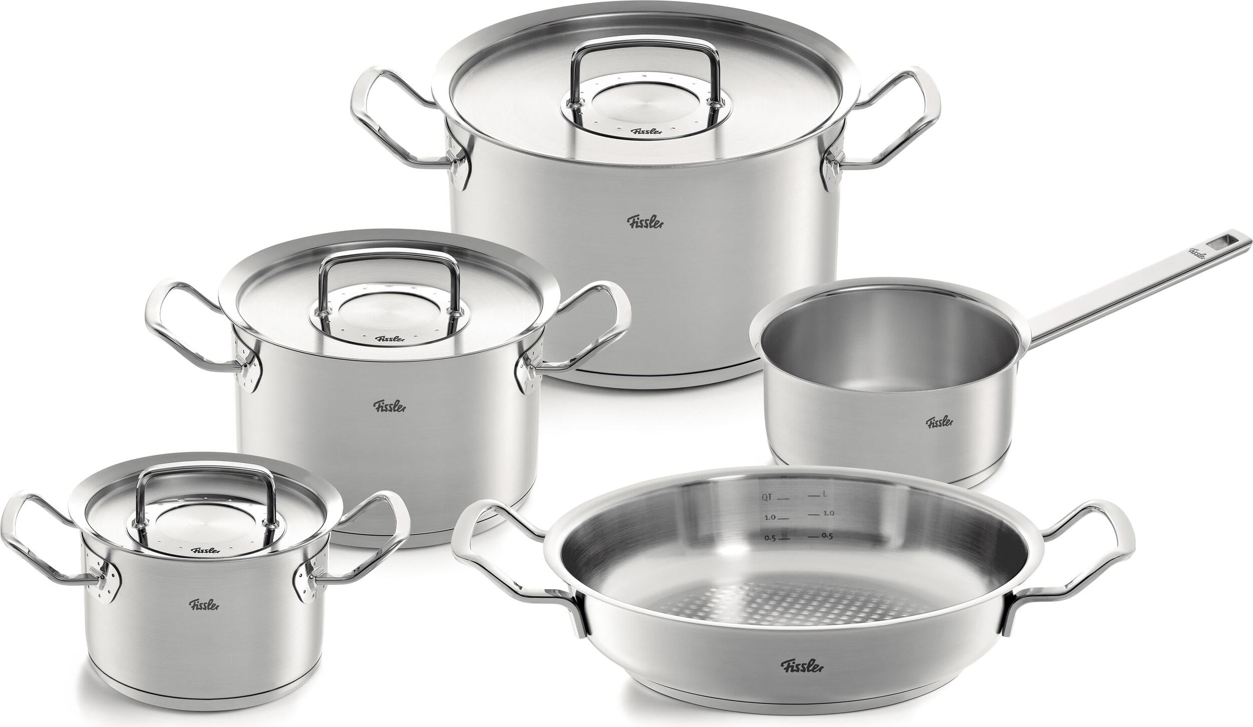 Original Profi Collection Topf-Set mit Kasserolle und Pfanne mit Haltegriffen 5 El.