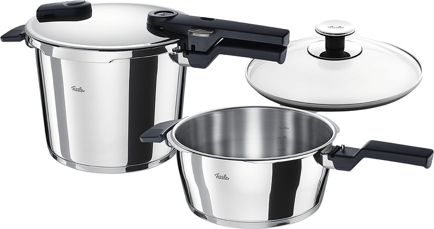 Vitaquick Autocuiseurs avec couvercle en verre, 3,5 L et 6 L, Set 3 pièces