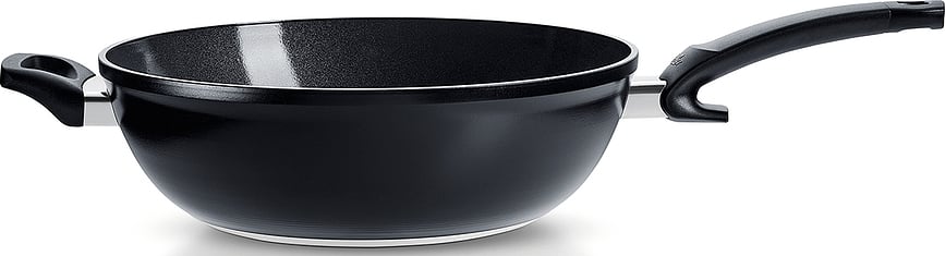 Wok Ceratal ar rokturi melns 32 cm