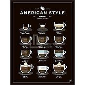 Plakat American Style Coffee 30 x 40 cm