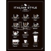 Plakat Italian Style Coffee 30 x 40 cm