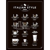 Plakat Italian Style Coffee 40 x 50 cm
