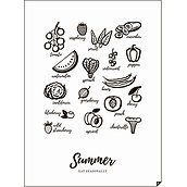 Plakat Summer - Eat Seasonally 21 x 30 cm