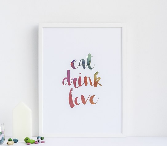 Plakat typograficzny Eat Drink Love