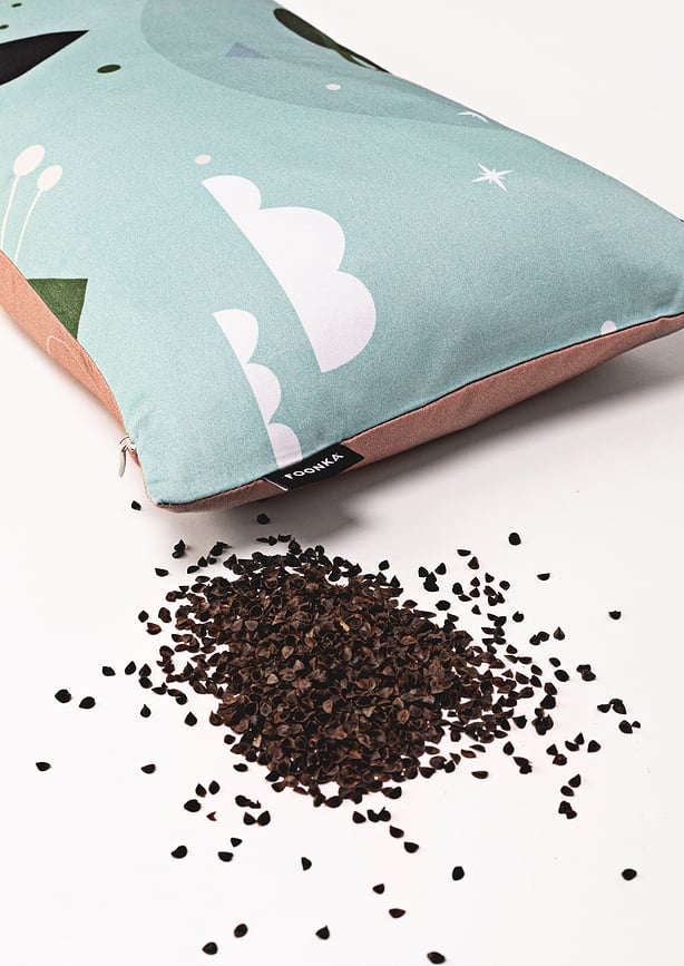 Almohada con relleno de cáscara de trigo sarraceno Am I, 40 x 40 cm