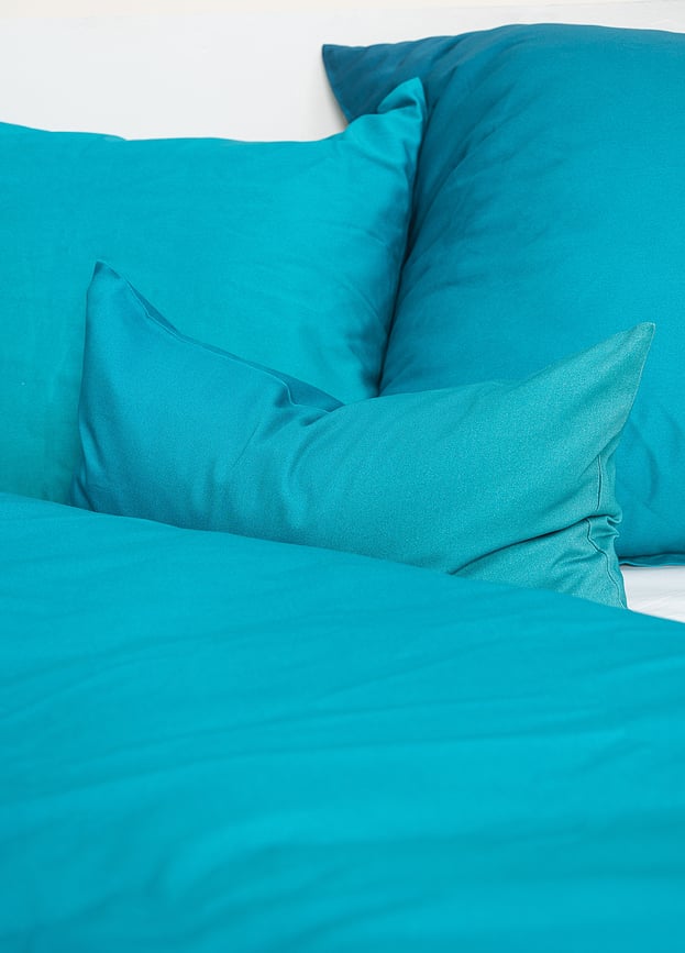 Cojín tipo rulo Summer Aqua, con relleno de cáscara de trigo sarraceno, 50 x 15 cm