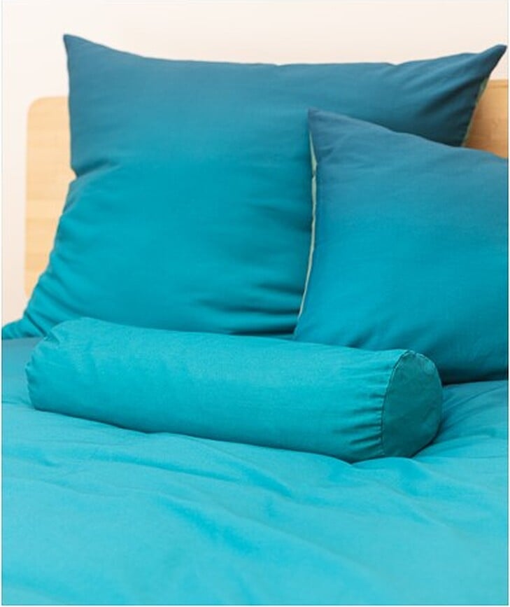 Cojín tipo rulo Summer Aqua, con relleno de cáscara de trigo sarraceno, 50 x 15 cm