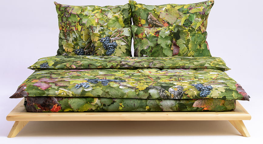 Funda Nórdica Hayka, motivo Viñedo, 200 x 200 cm, 2 fundas de almohada 70 x 80 cm, Set de 3 piezas