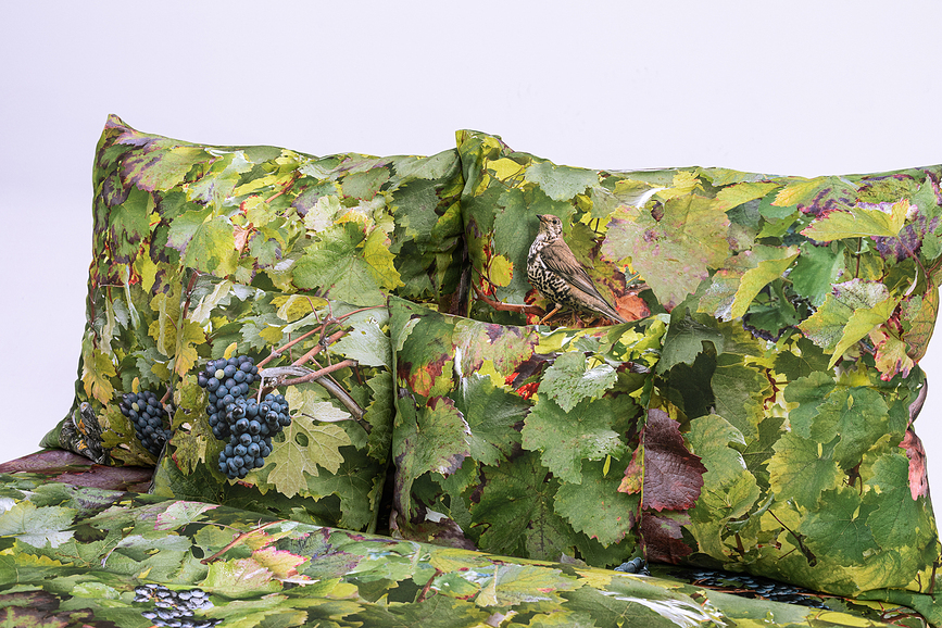 Funda Nórdica Hayka, motivo Viñedo, 200 x 200 cm, 2 fundas de almohada 70 x 80 cm, Set de 3 piezas