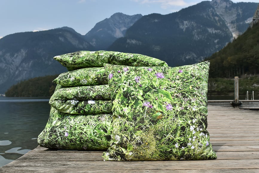 Funda Nórdica Hayka, 135 x 200 cm, estampado pradera alpina, individual