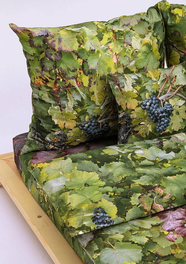 Funda Nórdica individual Hayka, estampado viñedo, 135 x 200 cm, con funda de almohada 70 x 80 cm