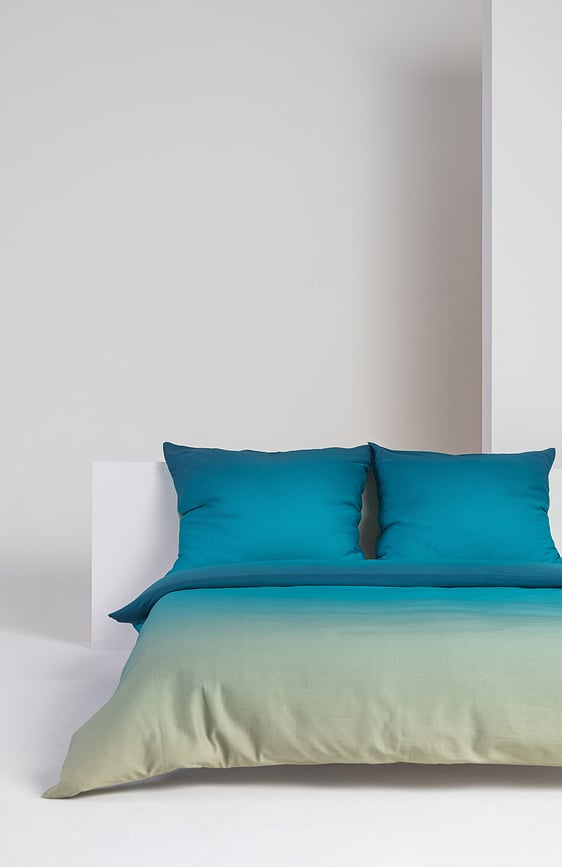 Juego de Funda Nórdica Summer Aqua, 200 x 200 cm, doble, con 2 fundas de almohada 70 x 80 cm