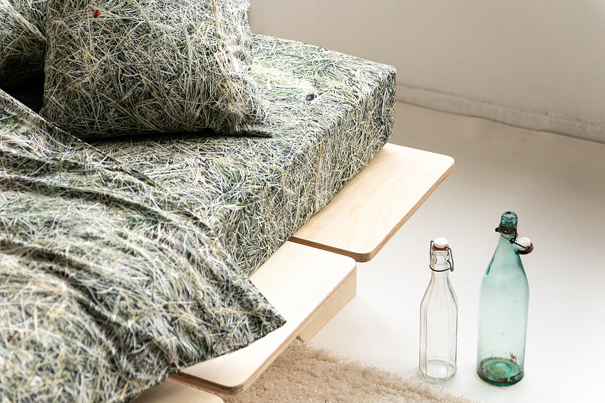 Hayka Drap-Housse 160 x 200 cm, motif foin