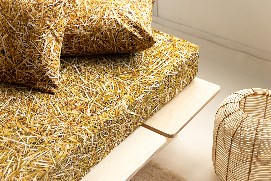 Hayka Drap-housse 180 x 200 cm, motif paille