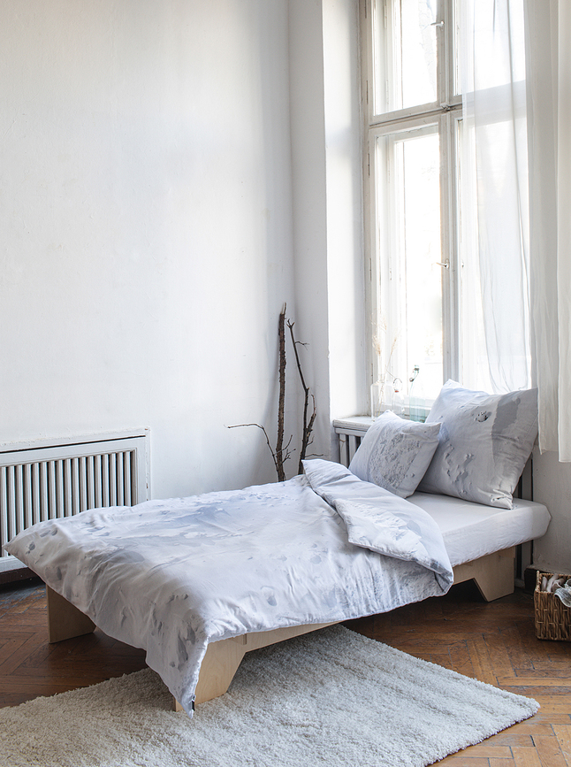 Hayka Parure de lit, motif neige, 160 x 200 cm