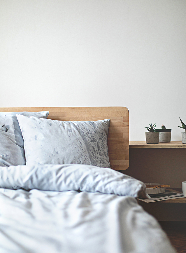 Hayka Parure de lit simple, 140 x 200 cm, motif neige