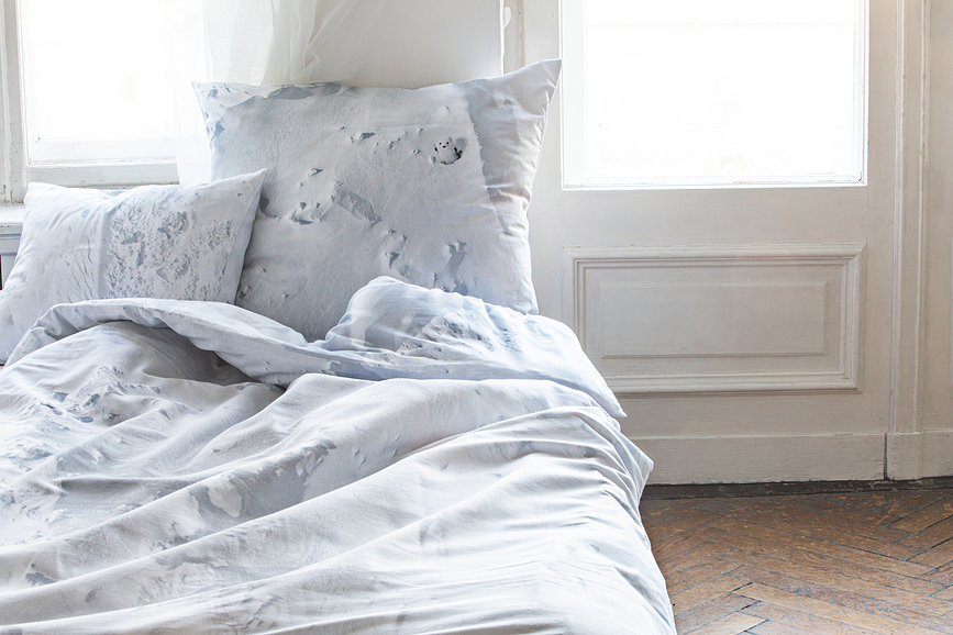 Hayka Parure de lit simple, 140 x 200 cm, motif neige