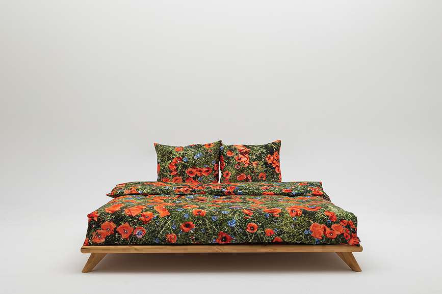 Hayka Σετ Παπλωματοθήκης διπλό, σχέδιο παπαρούνες, 160 x 200 cm, με 2 μαξιλαροθήκες 70 x 80 cm