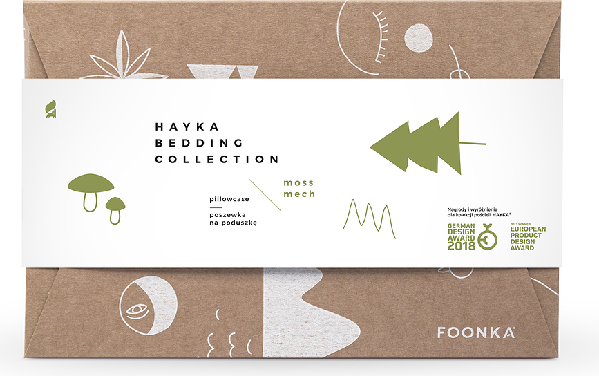 Hayka Housse de Coussin 40 x 40 cm, motif mousse