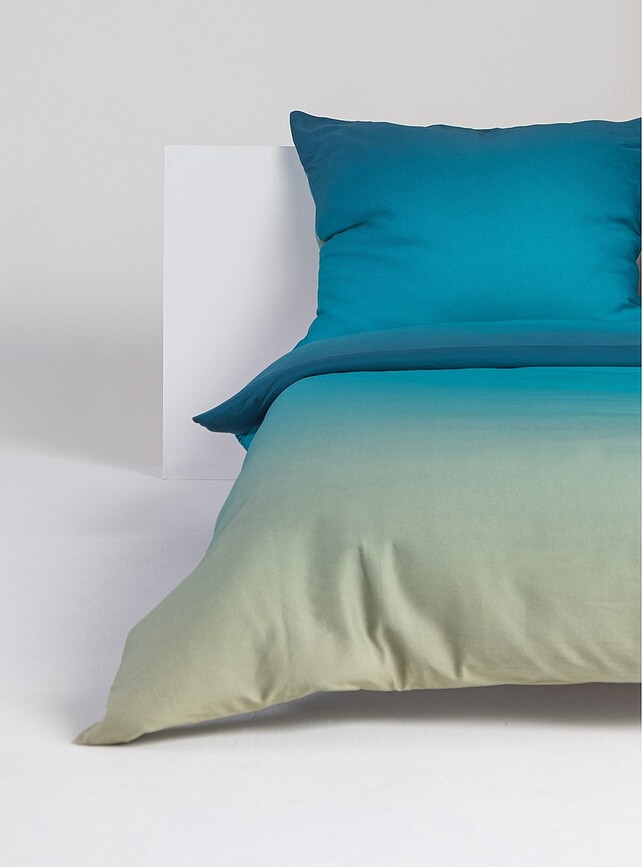 Juego de Funda Nórdica individual Summer Aqua, 150 x 200 cm, con funda de almohada 70 x 80 cm