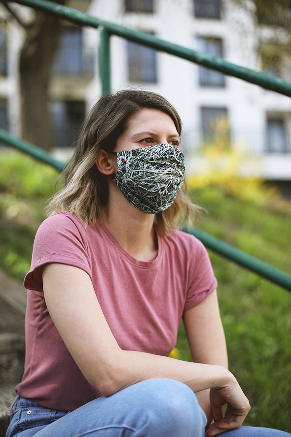 Mascarilla protectora Foonka, estampado de musgo