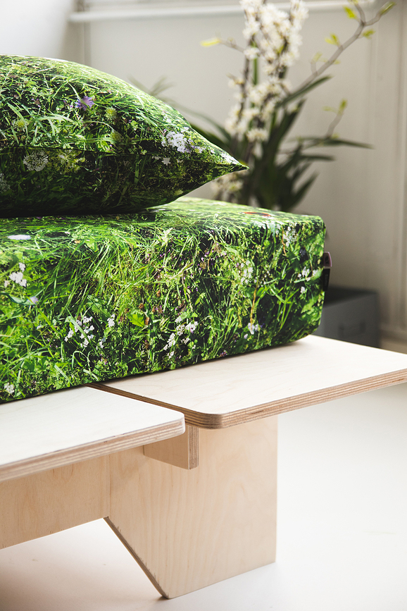 Sábana Ajustable Hayka, estampado de prado alpino, 160 x 200 cm