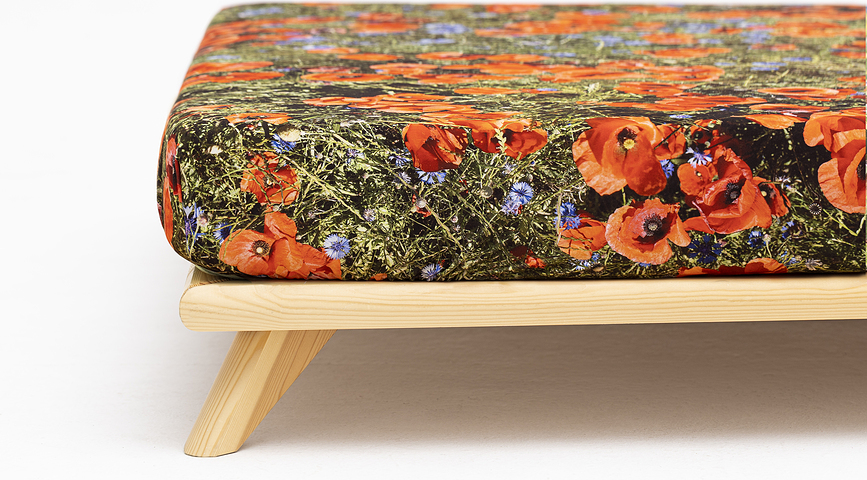 Sábana Bajera Hayka, 200 x 200 cm, con estampado de amapolas