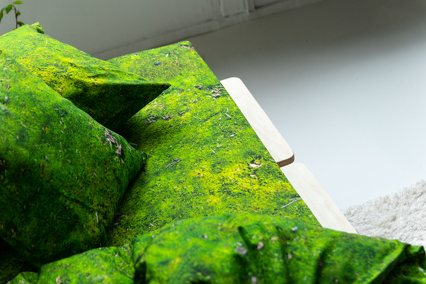 Sábana Ajustable Hayka, 120 x 200 cm, diseño musgo