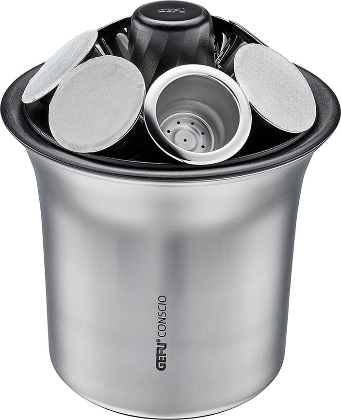 Contenedor para cápsulas de café usadas Conscio, con tapa