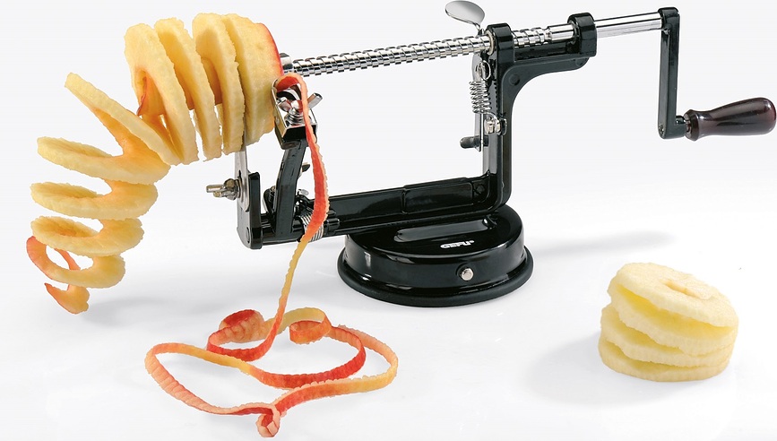 Delico Éplucheur à Pommes, avec coupe-spirale et vide-pomme