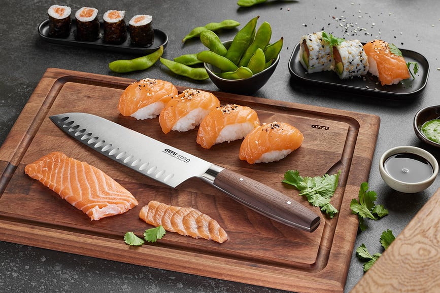 Enno Couteau Santoku alvéolé, 18 cm