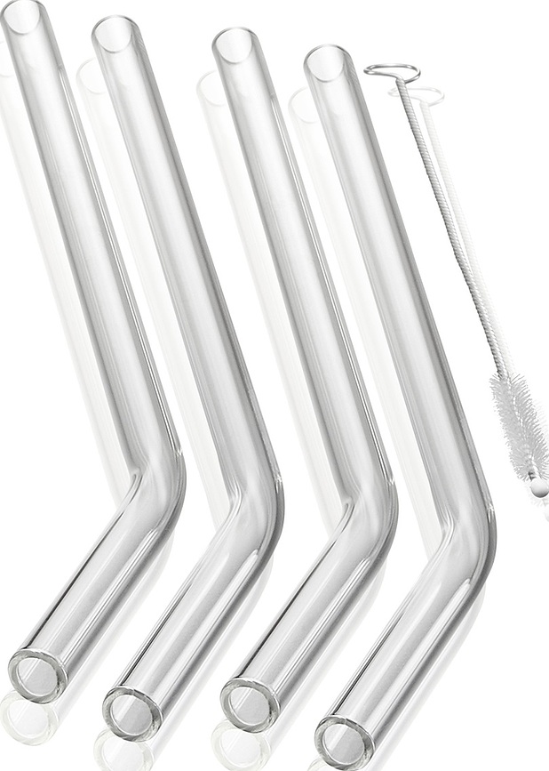 Future Pailles en verre, avec brosse de nettoyage, Set 5 pièces