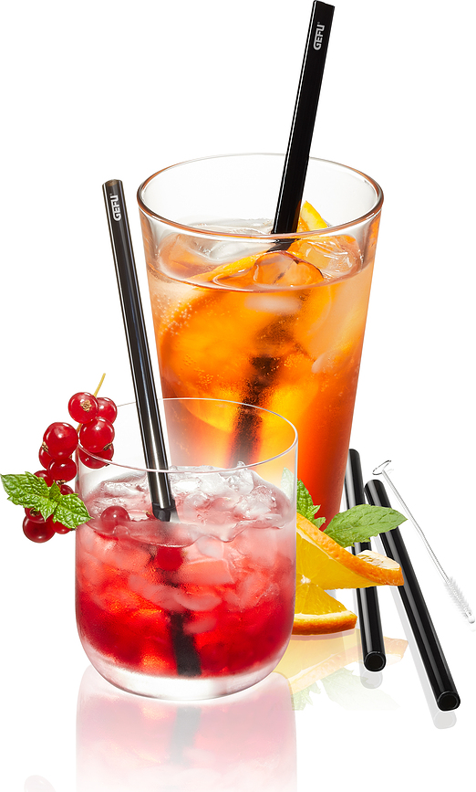 Future Slamke za piće s četkicom 18 cm crne Set od 5 dijelova