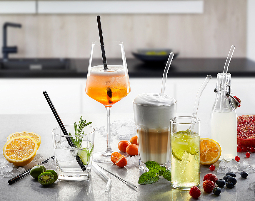 Future Slamke staklene za piće s četkicom za čišćenje Set od 5 dijelova