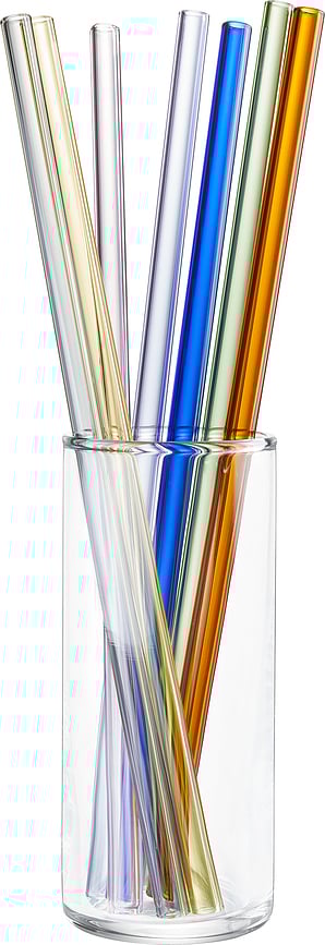 Pajitas reutilizables con cepillo limpiador Future, 23 cm, de colores, Set de 9 piezas