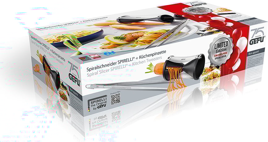 Spirelli Spiralni rezalnik s kuhinjsko pinceto