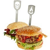 Szpikulce do hamburgerów Torro czaszka i płomień 2 szt.