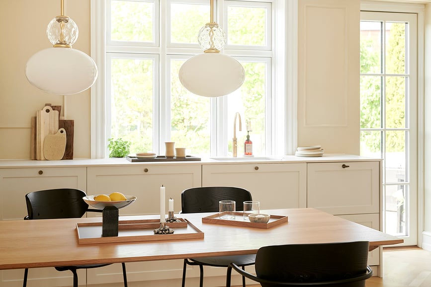 Bandeja decorativa Frame L, de roble claro, beige