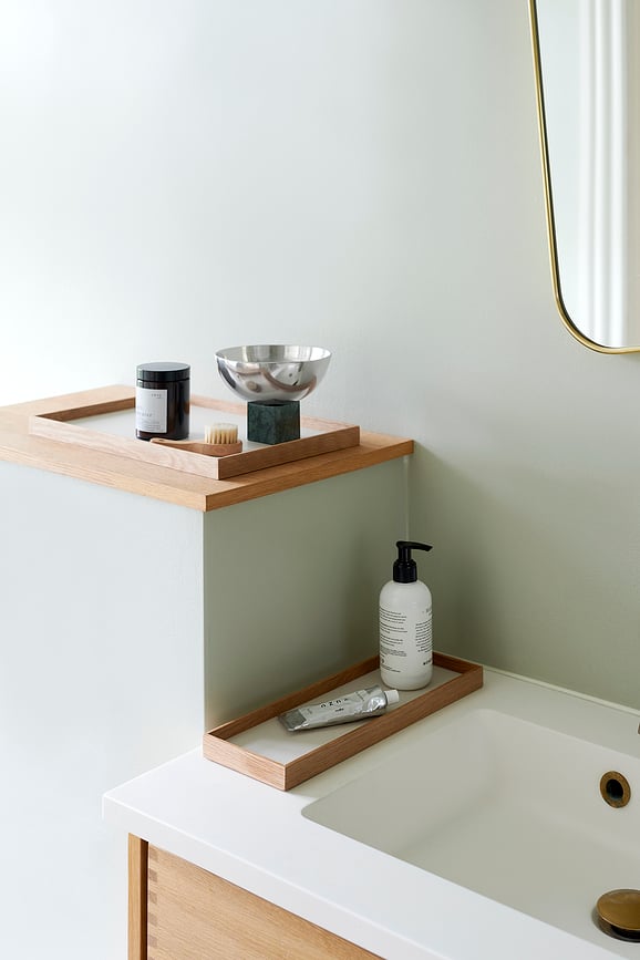 Bandeja decorativa Frame S, beige, roble claro