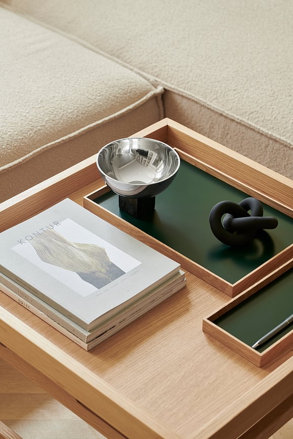 Bandeja decorativa Frame S, beige, roble claro