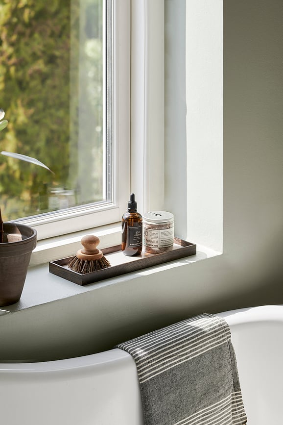 Bandeja decorativa Frame S, roble oscuro y beige