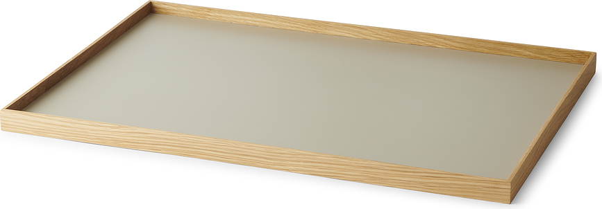 Frame L Dekorativni pladenj, svetel hrast, siv