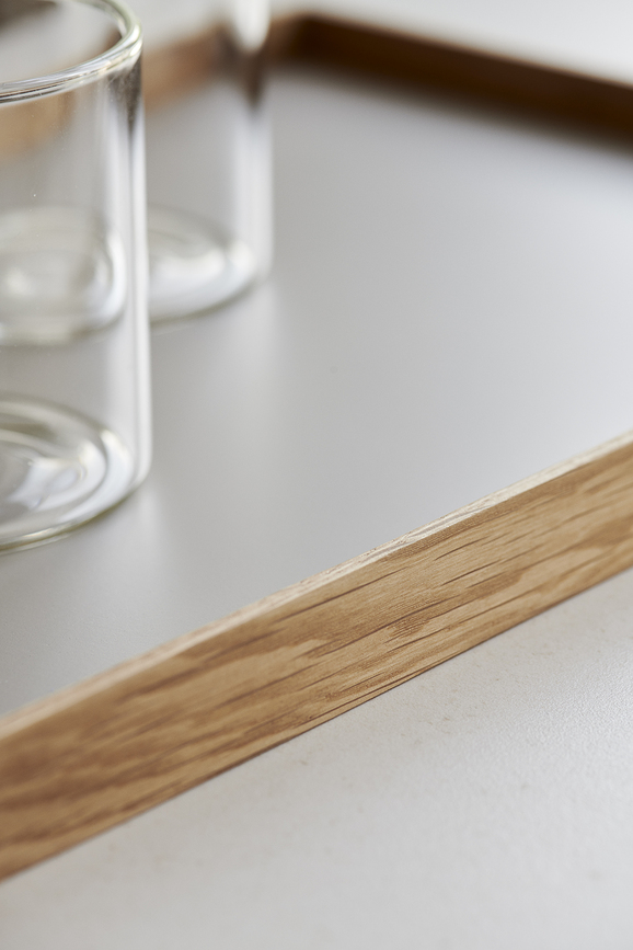 Frame Διακοσμητικός Δίσκος M, μπεζ, όψη ανοιχτής δρυός