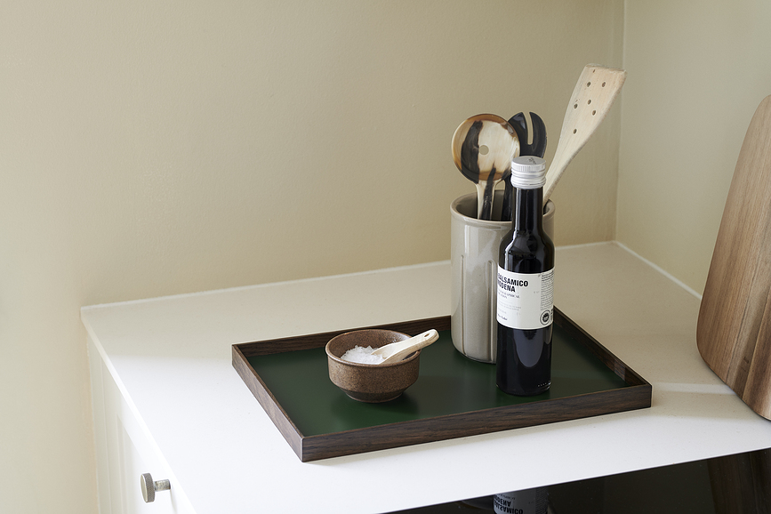 Frame M Plateau Décoratif, gris, chêne foncé