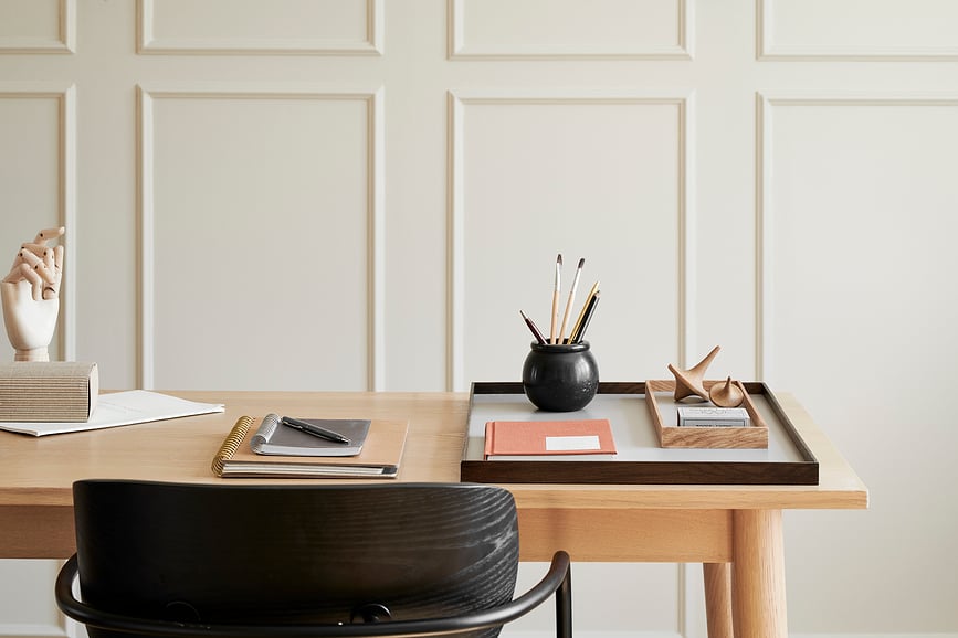 Frame S Dekorativni pladenj, bež, svetel hrast